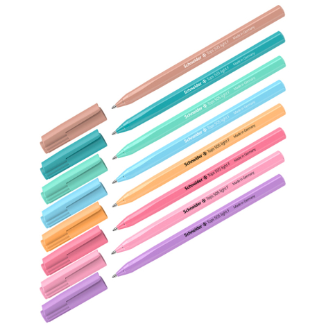 Ручка шариковая Schneider "Tops 505 F" синяя, 0,8мм, корпус пастель ассорти, 150520, 304943