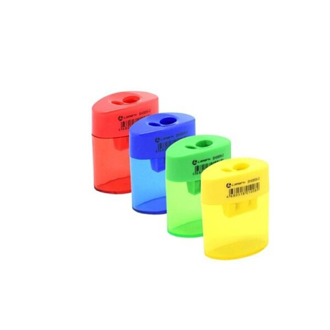 Точилка 2 отверстия  LAMARK с контейнером ассорти 55*50*18мм, SH0859-2, 128/901021