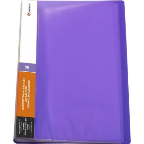 Папка с 30 вкладышами LAMARK 0,60мм жесткая неон фиолетовая DB0034-IMVL