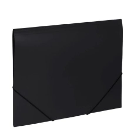 Папка на резинках BRAUBERG "Office", черная, до 300 листов, 500 мкм, 227713