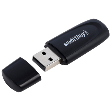 Память Smart Buy "Scout" 32GB, USB 2.0 Flash Drive, черный, SB032GB2SCK, 350456