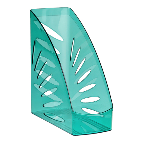 Лоток для бумаг вертикальный СТАММ "Тропик", 110мм, тонированный зеленый, ЛТ361, 324056