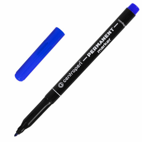 Маркер перманентный CENTROPEN 2536, СИНИЙ, тонкий наконечник, 1 мм , трехгранная зона захвата, 6 2536 0106, 151109