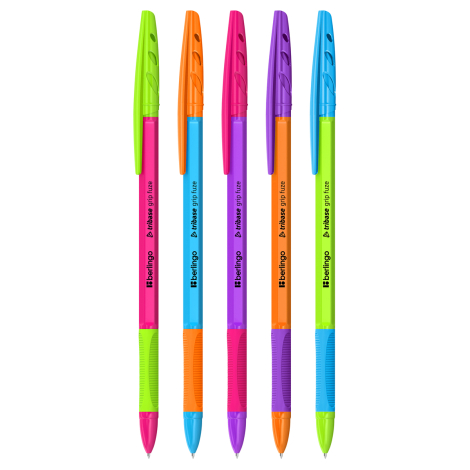 Ручка шариковая Berlingo "Tribase grip fuze" синяя, 0,7мм, грип, ассорти, CBp_70968, 355453