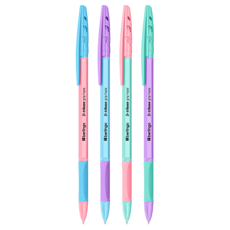 Ручка шариковая Berlingo "Tribase grip haze" синяя, 0,7мм, грип, ассорти, CBp_70966, 355451