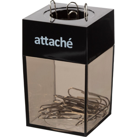 Скрепочница магнитная Attache с металл. скрепками 28 мм, цвет черный 809696