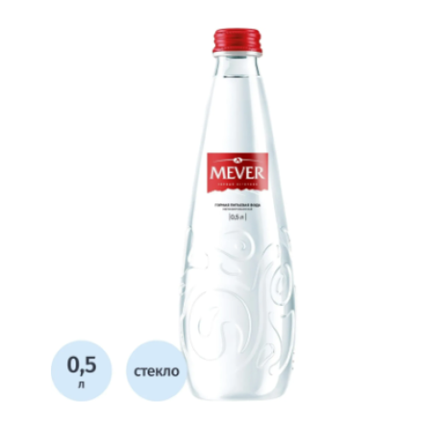 Вода питьевая Mever природная негазированная стекло 0,5л , 2042958