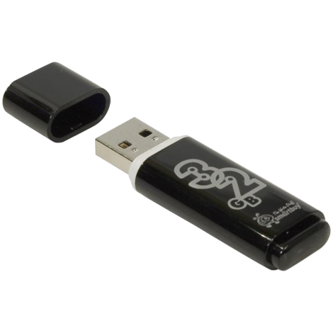 Память Smart Buy "Glossy" 32GB, USB 2.0 Flash Drive, черный, SB32GBGS-K, 230854, 512776