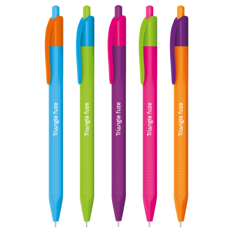 Ручка шариковая автоматическая Berlingo "Triangle Fuze RT" синяя, 0,7мм, трехгранный корпус, CBm_07732, 277580