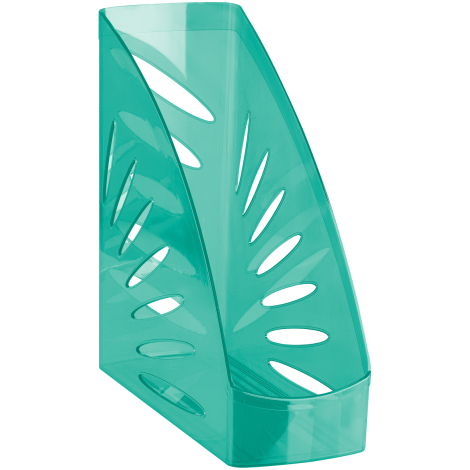 Лоток для бумаг вертикальный СТАММ "Тропик", тонированный мятный, ширина 110мм, ЛТВ-31248, 351550