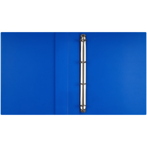 Папка на 4 кольцах СТАММ "Кристалл" А4, 40мм, 700мкм, пластик, синяя, ММ-30757, 355695