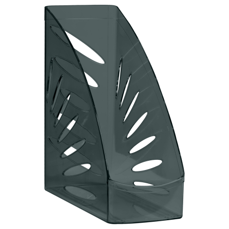 Лоток для бумаг вертикальный СТАММ "Тропик", тонированный черный, ширина 110мм, ЛТВ-31110, 351547