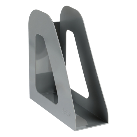 Лоток для бумаг вертикальный СТАММ "Фаворит", серый, ширина 90мм, ЛТВ-30496, 351555