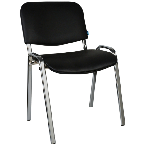 Стул Helmi HL-F01 "Изо", каркас хром, обивка кожзам черный 330630