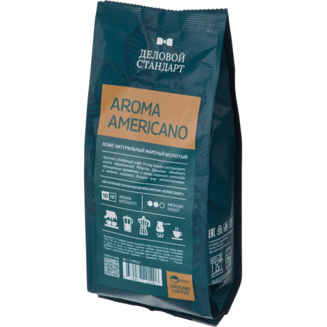 Кофе молотый Деловой Стандарт Aroma Americano, натуральный жареный, 250г 1703034