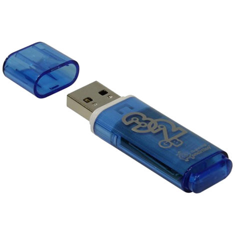 Память Smart Buy "Glossy" 32GB, USB 2.0 Flash Drive, голубой, SB32GBGS-B, 230855