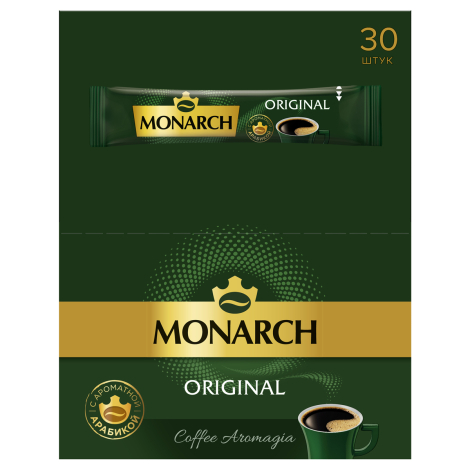 Кофе растворимый порционный MONARCH "Original", пакетик 1,8 г, сублимированный 30шт/уп 623638/374696