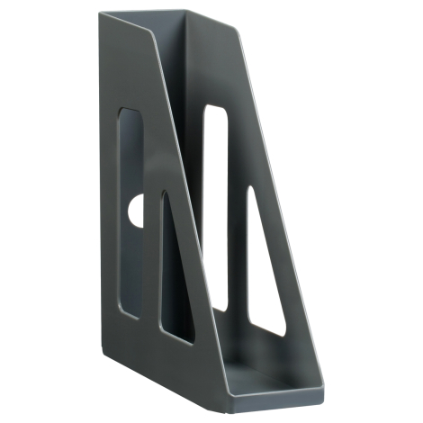 Лоток для бумаг вертикальный СТАММ "Актив", серый, ширина 70мм, ЛТВ-31097, 351497