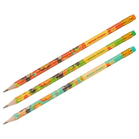 Карандаш ч/г Мульти-Пульти "Чебурашка" HB, с ластиком, круглый, заточен., ассорти BPЧБ_52998 357201