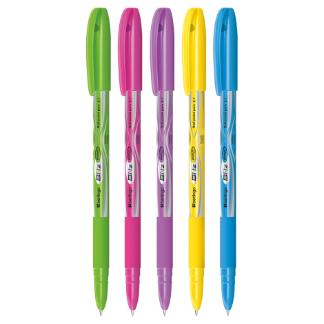 Ручка шариковая Berlingo "Blitz Pro" синяя, 0,7мм, грип, корпус ассорти, CBp_70835, 265886