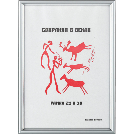 Рамка пластиковая 591 21x30 (A4) серебро 1008943