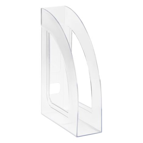 Лоток для бумаг вертикальный СТАММ "Респект", прозрачный, ширина 70мм, ЛТВ-30857, 351534