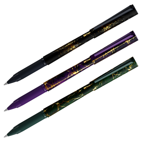 Ручка шариковая Berlingo "Golden Shade" синяя, 0,7мм, грип, рисунок на корпусе, ассорти, CBp_07S22, 371276