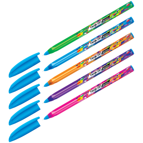 Ручка шариковая Berlingo "Triangle 100T Elements" синяя, 0,7мм, трехгран., игольчатый стержень, CBp_07116, 278563