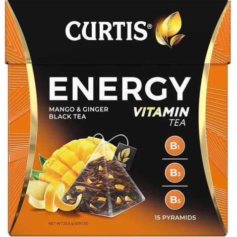 Чай черный Curtis Energy 15 пирамидок (имбирь, манго)черный 1423045