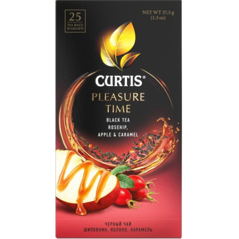 Чай черный Curtis Pleasure Time 25 пакетиков (шиповник, карамель, яблоко) 1564052