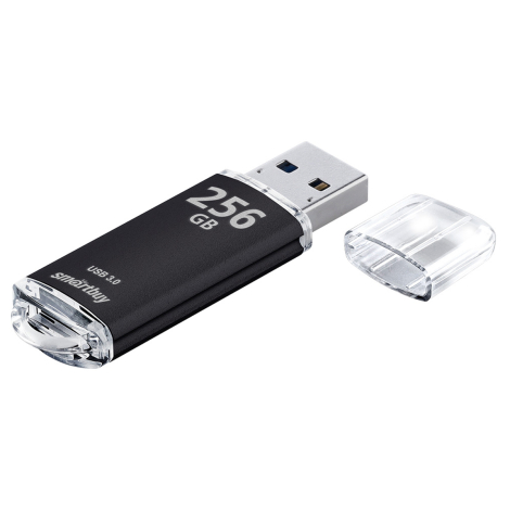 Память Smart Buy "V-Cut" 256GB, USB 3.0 Flash Drive, черный (металл. корпус ), SB256GBVC-K3, 376305