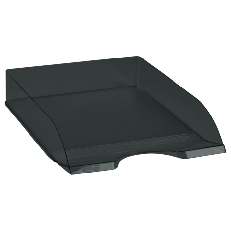 Лоток для бумаг горизонтальный СТАММ "Дельта", тонированный черный ЛТГ-30464, 351635