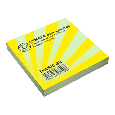 Блок самоклеющийся 76*76 мм 100 листов зеленая пастель DOLCE COSTO