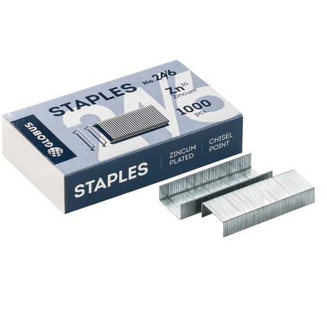 Скобы для степлера №24/6 Globus, оцинкованные, 1000шт 323944