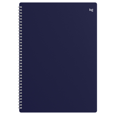 Тетрадь 48л., А4 клетка на гребне BG "Base", пластиковая обложка, синий