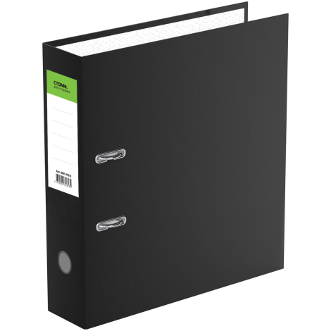 Папка-регистратор СТАММ "Офис", 70мм, бумвинил, черная, ММ-31813, 372921