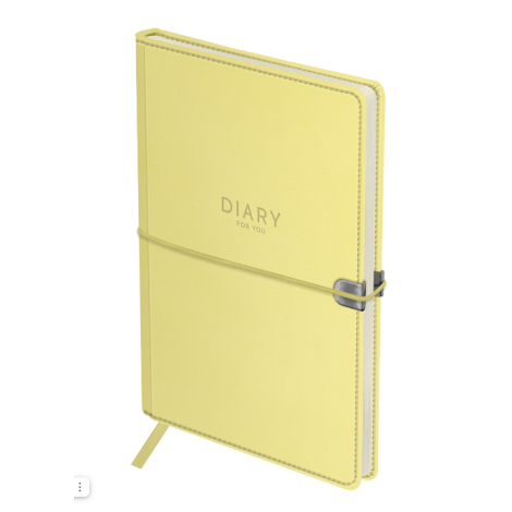 Ежедневник недатированный, А5, 136л., твердый переплет, кожзам, BG "Pastel. Yellow", желтый, на резинке, DuA5_61197, 369866