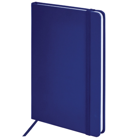 Блокнот А5 138x213 мм, BRAUBERG "Basic", под кожу, 80 л., клетка, синий, 116229