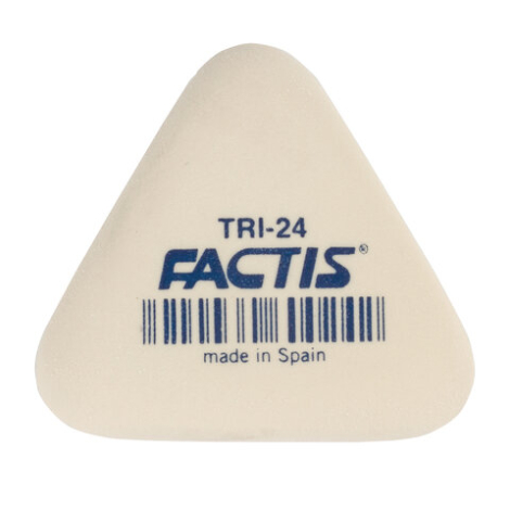 Ластик FACTIS (Испания) TRI 24, 51х46х12 мм, белый, треугольный, мягкий, PMFTRI24, 227988