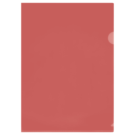 Папка-уголок СТАММ А4, 100мкм, пластик, прозрачная, красная, ММ-30739, 355682