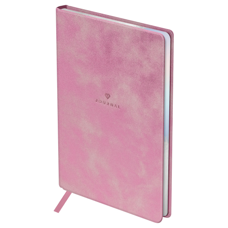 Ежедневник недатированный, А5, 136л., кожзам, BG "Shimmer. Pink", розовый, голографический срез, DuA5_22218, 370248