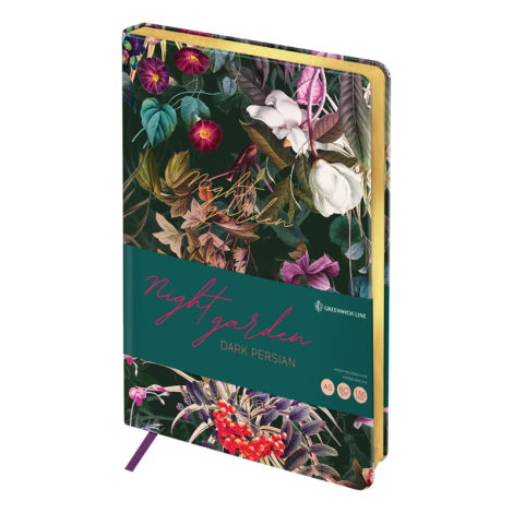 Ежедневник недатированный, А5, 136л., кожзам, Greenwich Line "Night garden. Dark persian", тон. блок, ENA5_44979, 342853