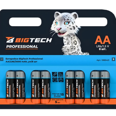Батарейка BigTech Professional АA/LR6 бл/8шт 1988421