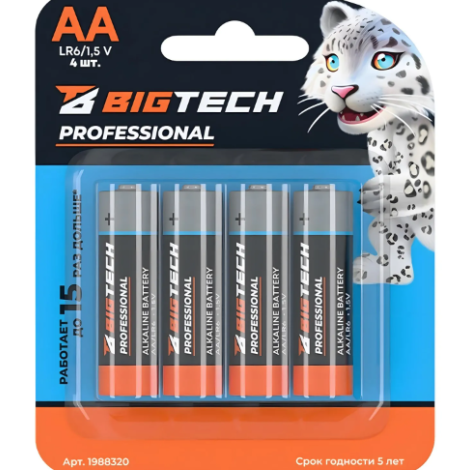 Батарейка BigTech Professional АA/LR6 бл/4шт 1988320