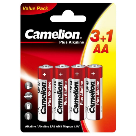Батарейка Camelion Plus Alkaline 3+1 LR6 (3+1LR6-BP,1.5В)