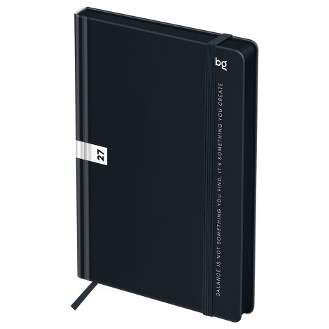 Ежедневник датированный 2027г, А5, 176л., 7БЦ BG"Monochrome. Black", черный, soft touch, DdА5_68147, 390329