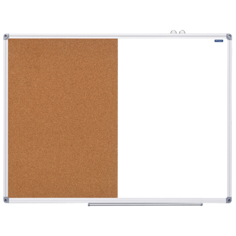 Доска магнитно-маркерная/пробковая OfficeSpace, 90*120см, алюминиевая рамка 307417