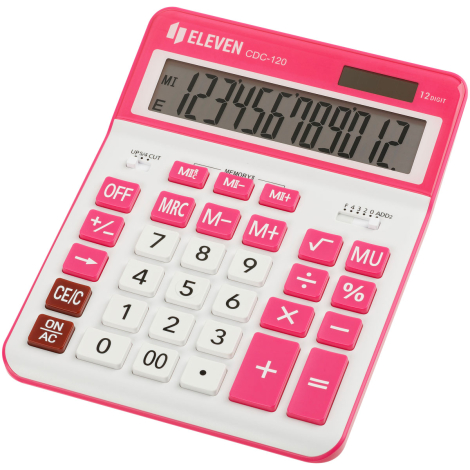 Калькулятор настольный Eleven CDC-120-WH/RD, 12 разрядов, двойное питание, 155*206*38мм, белый/красный 365648