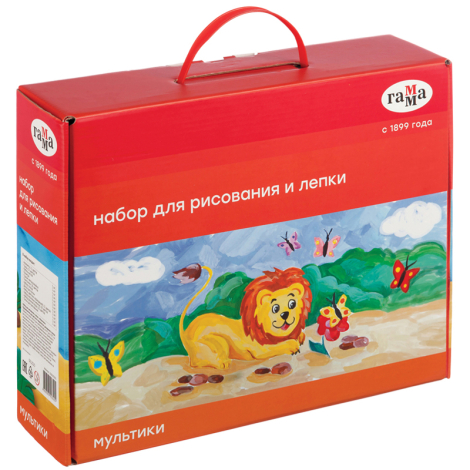 Набор для рисования и лепки Гамма "Мультики", 12 предметов, в подарочной коробке 307549