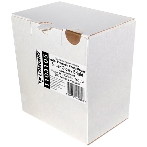 Фотобумага А6 (100*150) для стр. принтеров Lomond, 260г/м2 (500л) суперглянцевая 100794